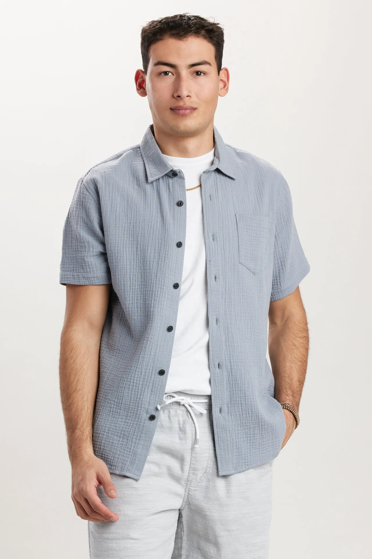 Bradley Gauze Button-Up Shirt sold by UNIONBAY