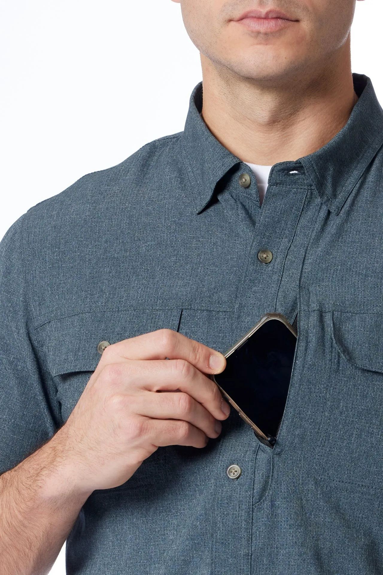 UB Tech Mesh Button-Up Shirt sold by UNIONBAY product image thumbnail 2