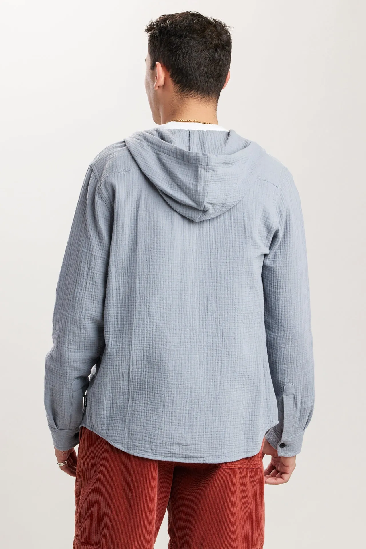 Hughie Gauze Button-Up Hoodie sold by UNIONBAY product image thumbnail 3