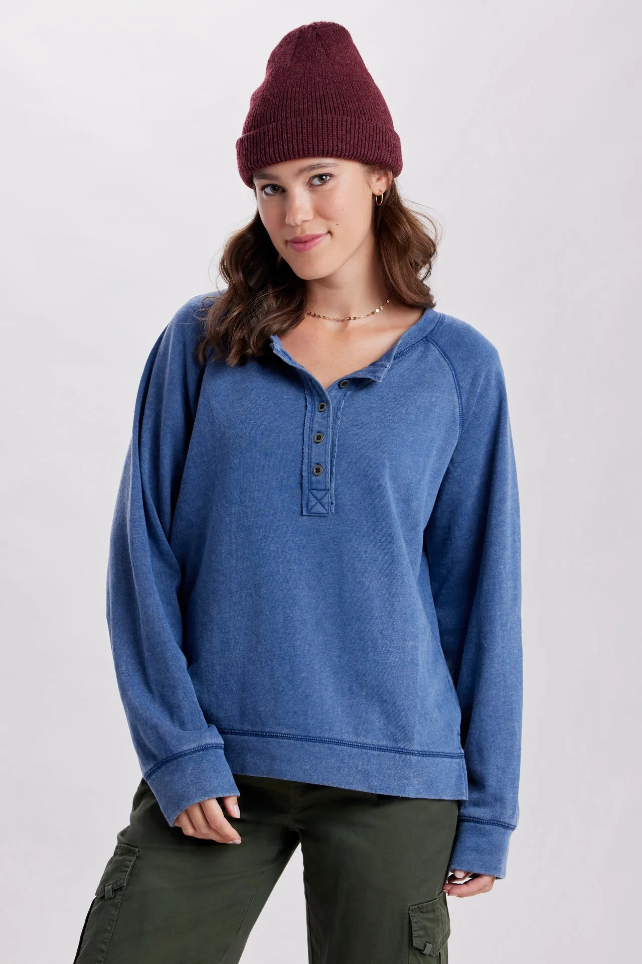 Elena Long Sleeve Henley sold by UNIONBAY