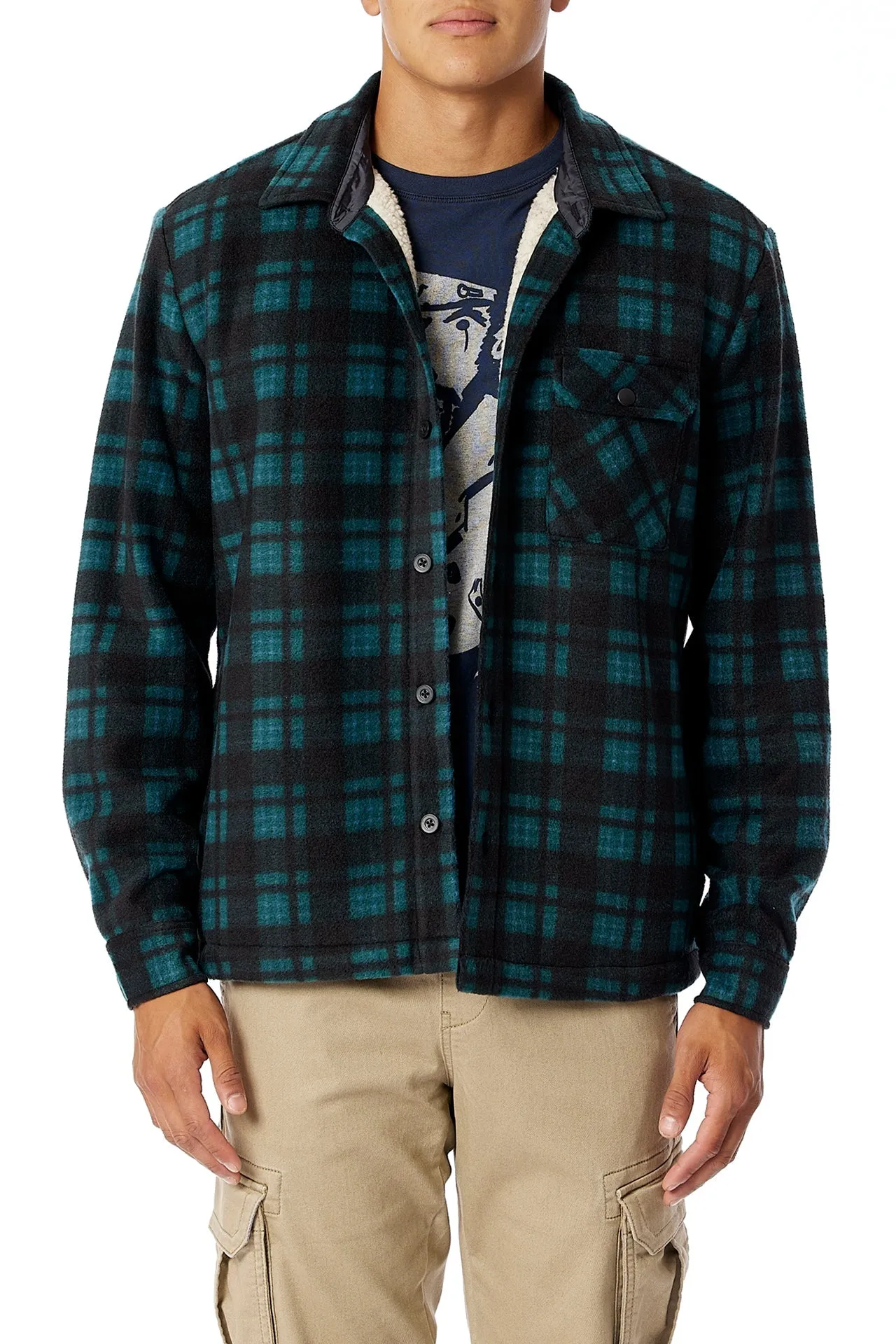 Woodsman Plaid Microfleece Jacket sold by UNIONBAY