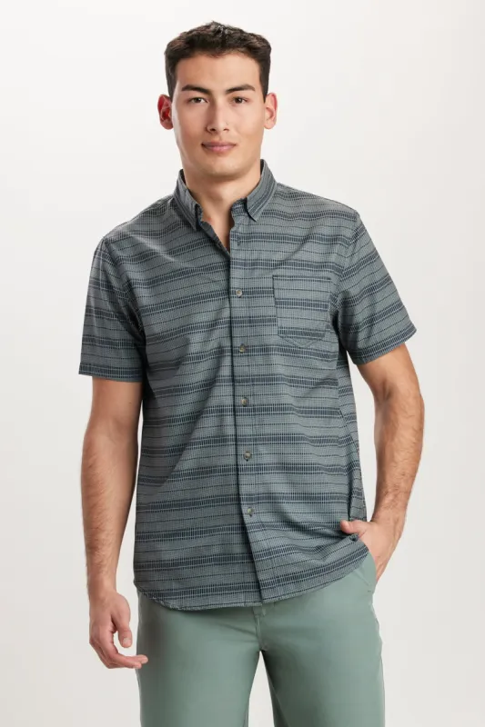 UB Tech Printed Mesh Button-Up Shirt sold by UNIONBAY