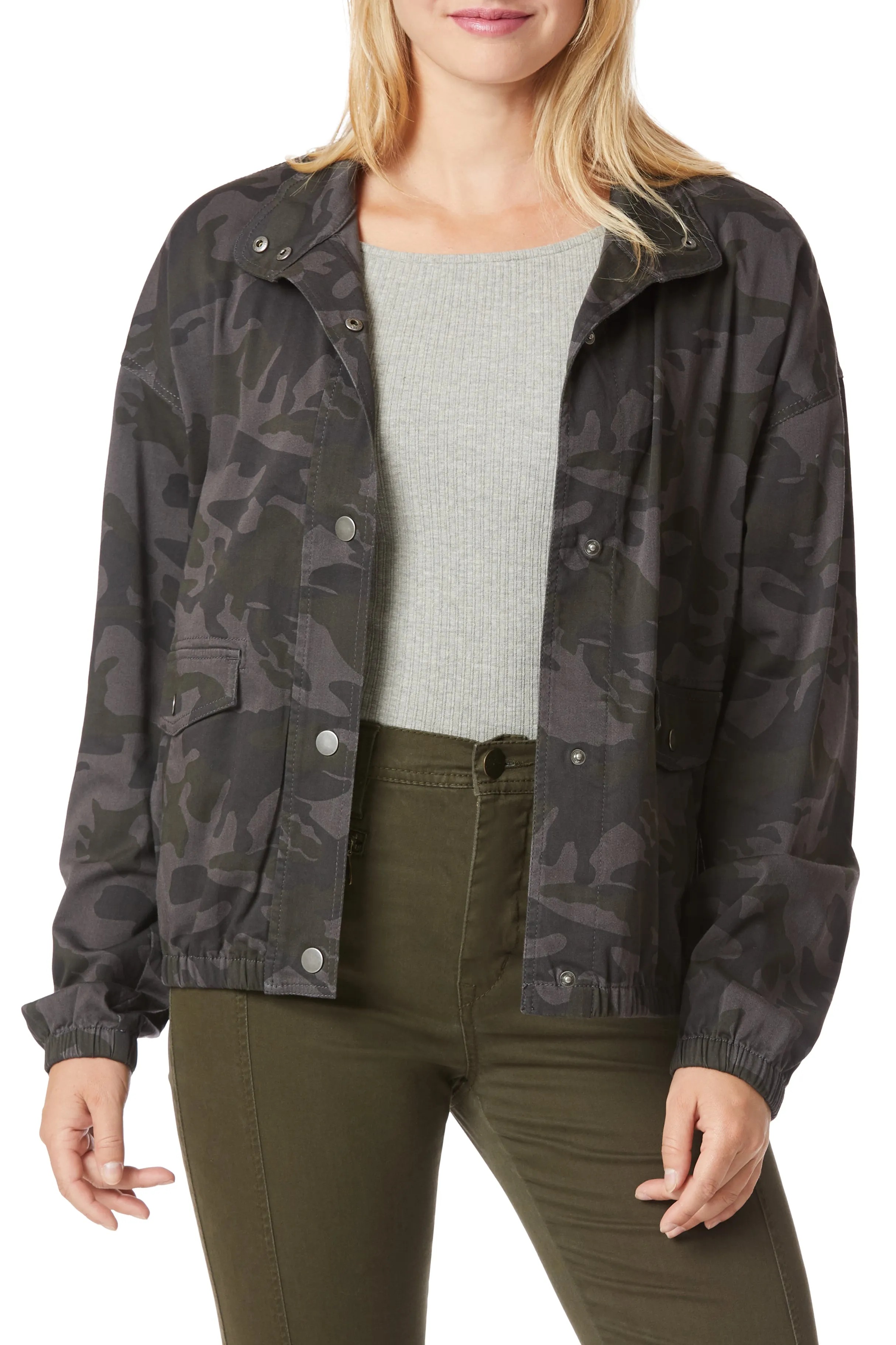Edna Soft Sateen Camo Jacket sold by UNIONBAY