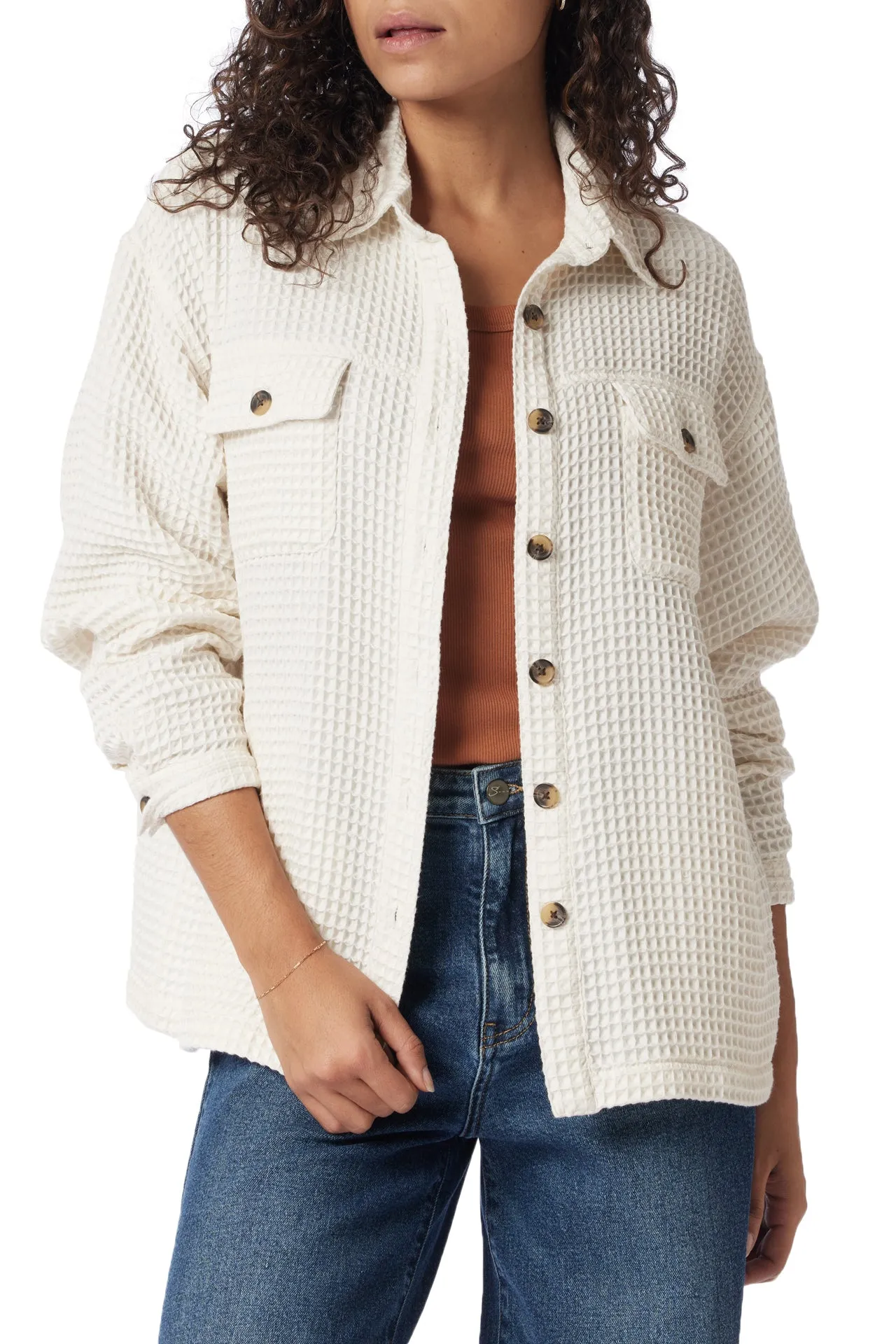 Milla Waffle Button-Up Shirt sold by UNIONBAY