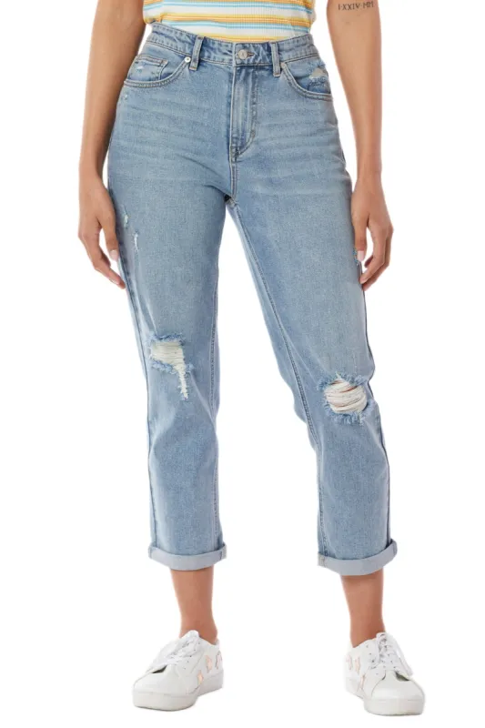 Destructed High Waisted Mom Jean sold by UNIONBAY