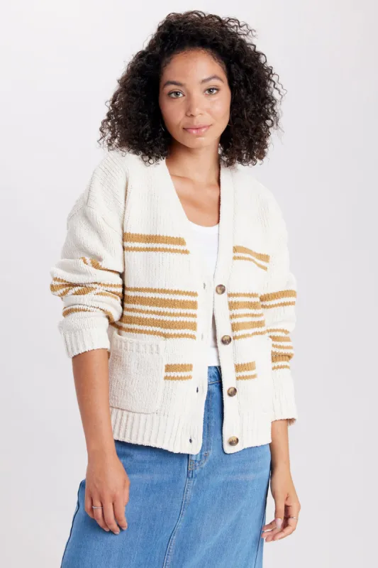 Stonewall Stripe Chenille Cardigan sold by UNIONBAY
