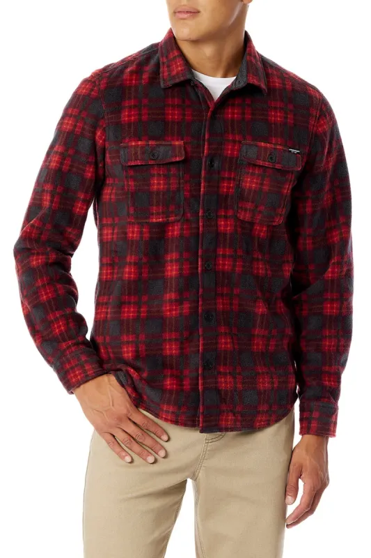Olympus Plaid Microfleece Shirt Jacket sold by UNIONBAY