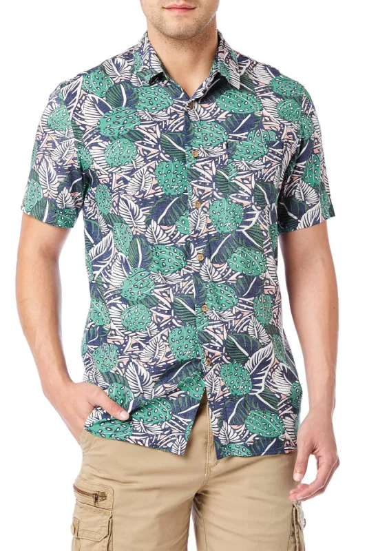Poolside Rayon Button-Up Shirt sold by UNIONBAY
