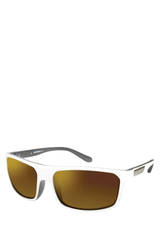 Sporty White Wrap Sunglasses sold by UNIONBAY