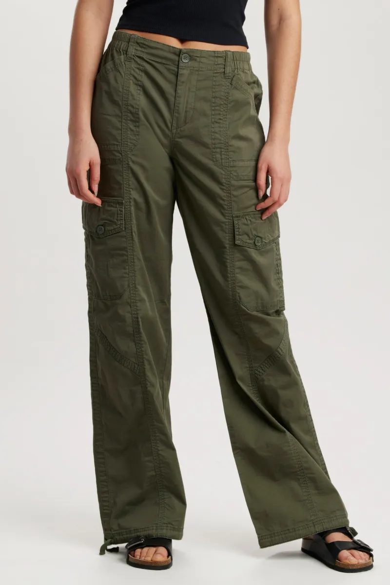 【BAON】Stia Cargo Wide Pants Jay Wide Leg Cargo Pant | Parallel