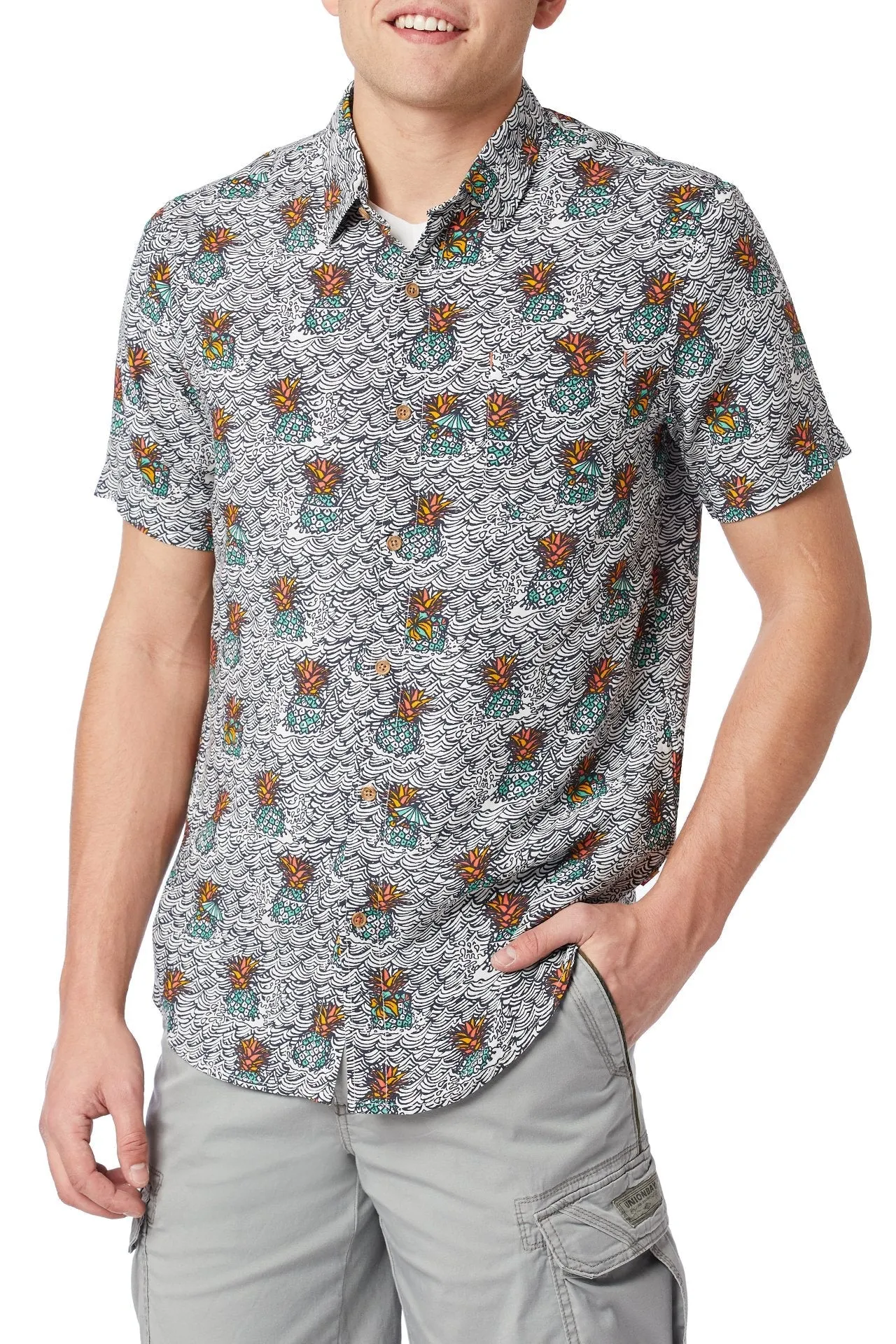 Poolside Rayon Button-Up Shirt - Big and Tall sold by UNIONBAY