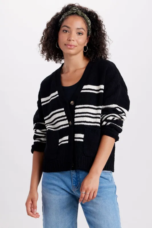 Stonewall Stripe Chenille Cardigan sold by UNIONBAY