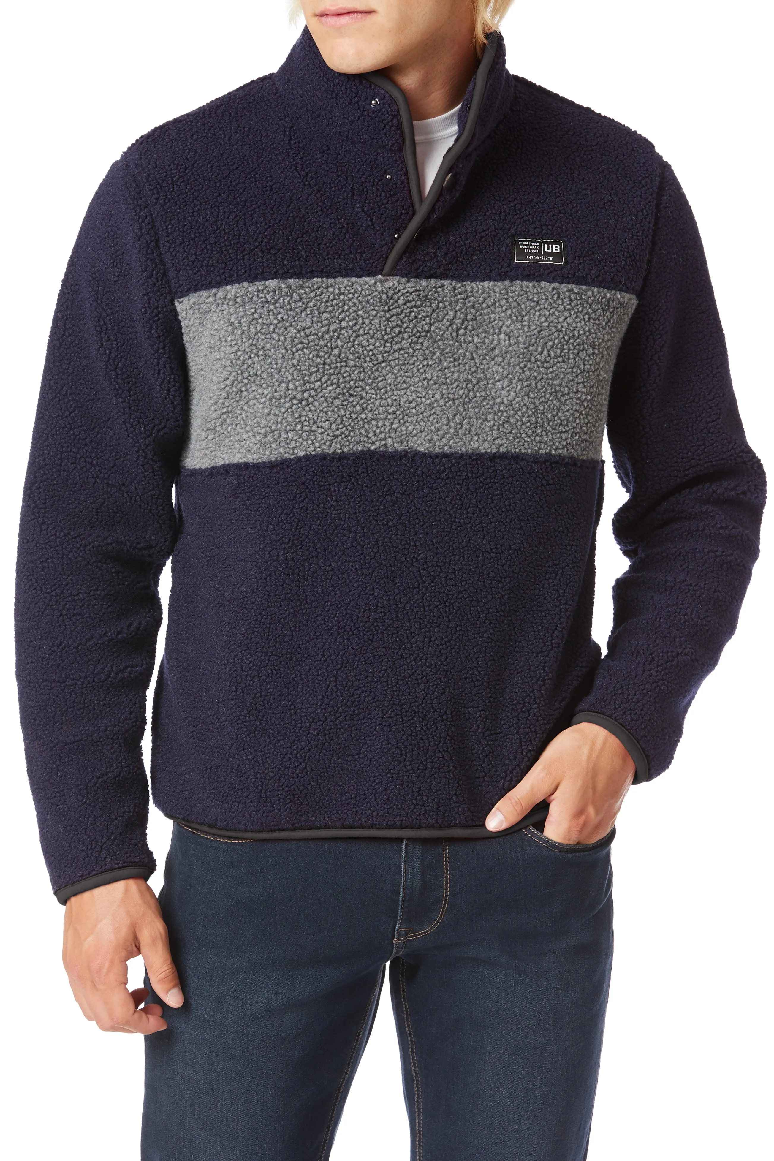 Zion Sherpa Mock Neck Fleece sold by UNIONBAY