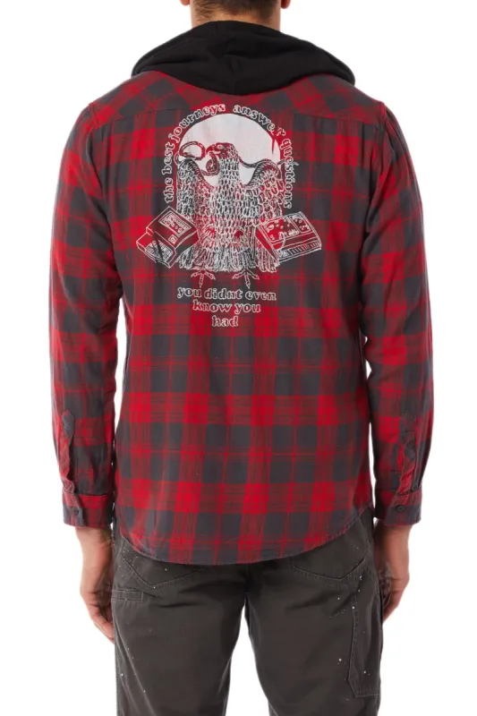 Graphic Switchback Flannel Hoodie sold by UNIONBAY