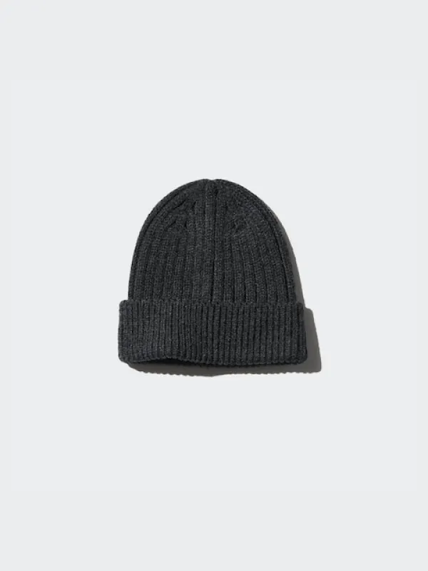 Uniqlo - Heattech Ribbed Beanie - Gray - One Size sold by Uniqlo
