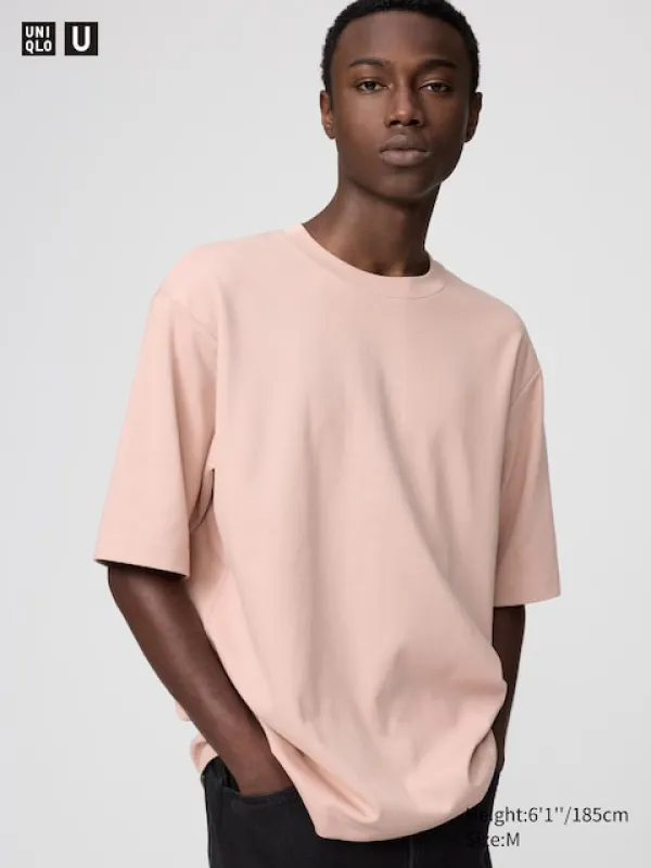 Uniqlo - Airism Cotton Oversized Crew Neck T-shirt - Blue sold by Uniqlo