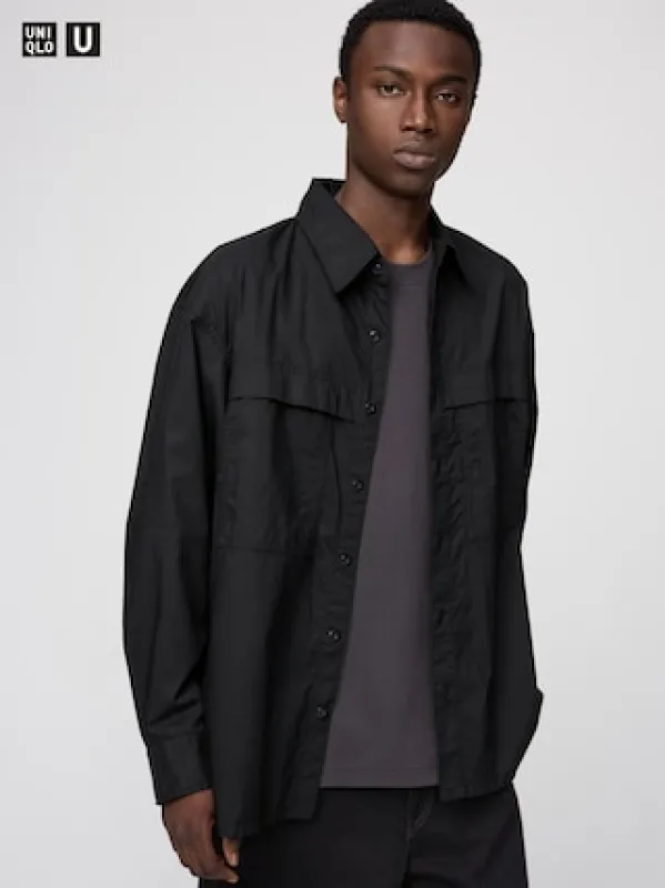 Utility Oversized Shirt | Dark Gray | XS | UNIQLO US sold by Uniqlo