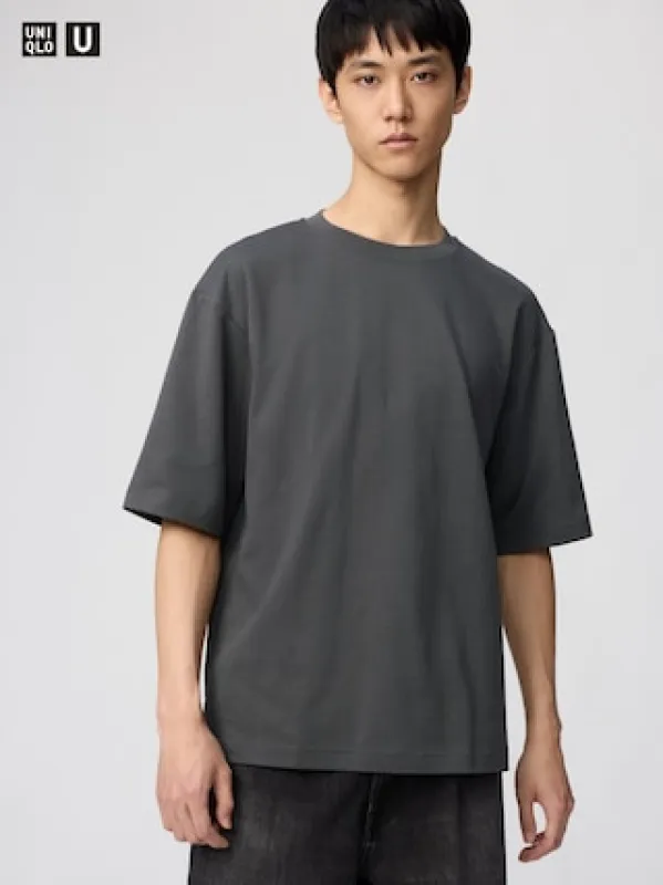 AIRism Cotton Oversized T-Shirt | Half-Sleeve | Blue | 2XS | UNIQLO US sold by Uniqlo