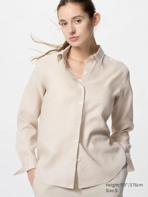 Uniqlo - Chemise 100% Lin Premium - Bleu - XL sold by Uniqlo