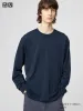Uniqlo - Airism Cotton Oversize Crew Neck T-shirt (long Sleeve) - Dark Grey sold by Uniqlo