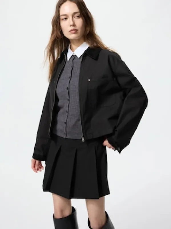 Zip-Up Short Jacket | Natural | XL | UNIQLO US sold by Uniqlo