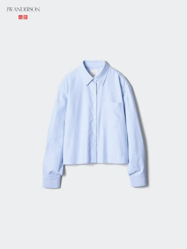 Uniqlo - Oxford Hemd (boxy, Gestreift) - Hellblau - L sold by Uniqlo