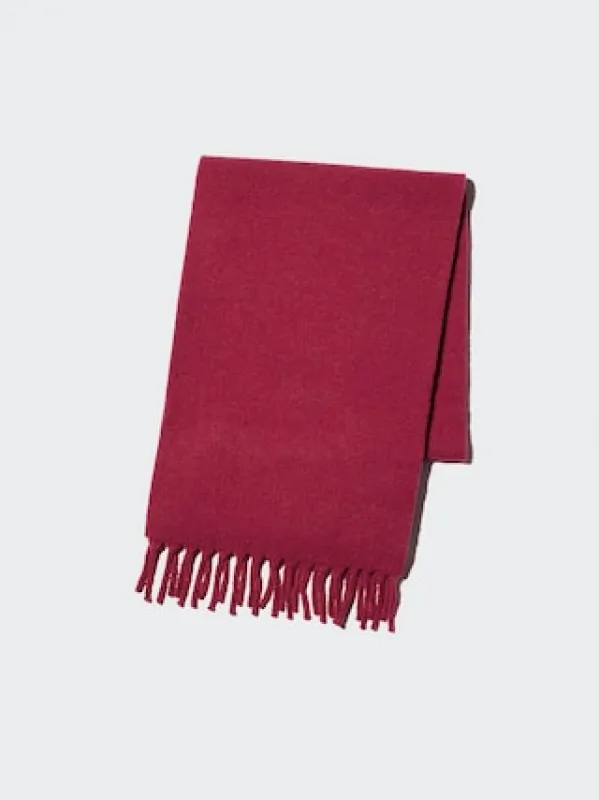 Souffle Yarn Chunky Scarf | Red | UNIQLO US sold by Uniqlo