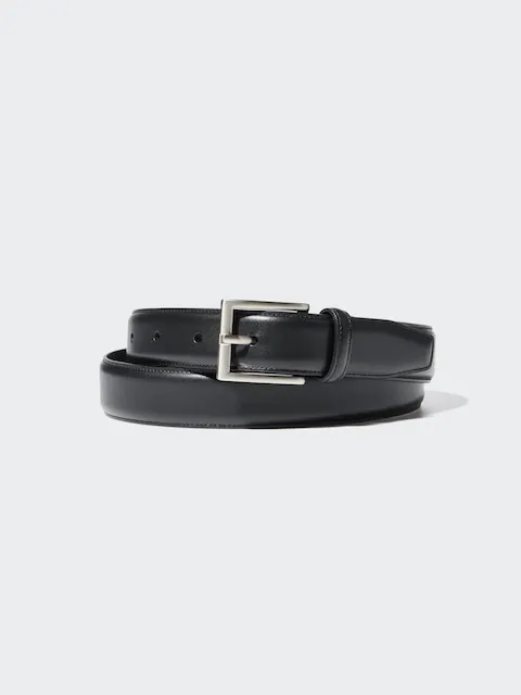 Uniqlo - Italian Leather Stitched Belt - Black sold by Uniqlo