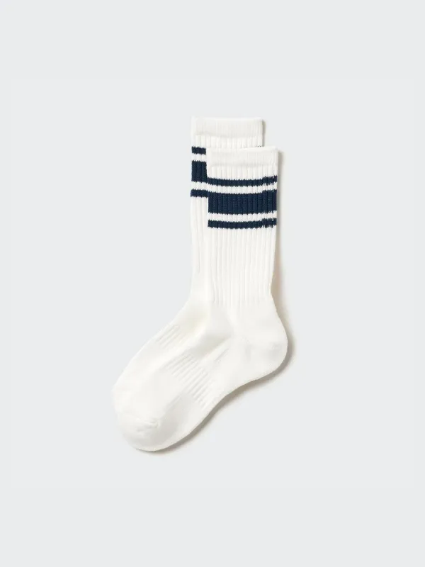 UNIQLO Men's Striped Pile Socks with Deodorizing, Red, US8-US11 made by Uniqlo