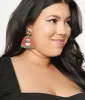 Red Beaded Holiday Sweater Drop Earrings sold by Unique Vintage