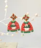 Red Beaded Holiday Sweater Drop Earrings sold by Unique Vintage