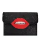 Black & Red Lips Beaded Clutch sold by Unique Vintage