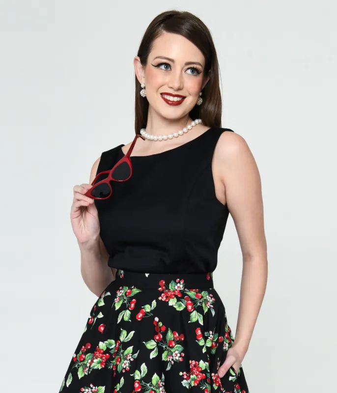 Collectif Black Hepburn Blouse sold by Unique Vintage