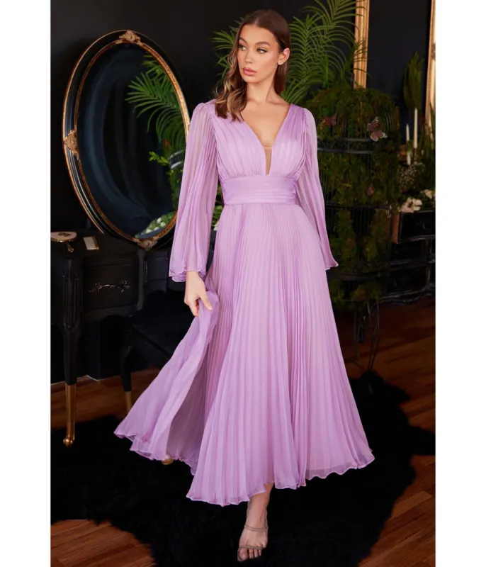Cinderella Divine  Lavender Pleated Midi Bridesmaid Dress sold by Unique Vintage