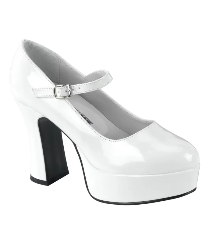 White Patent Heel Mary Jane Pumps sold by Unique Vintage