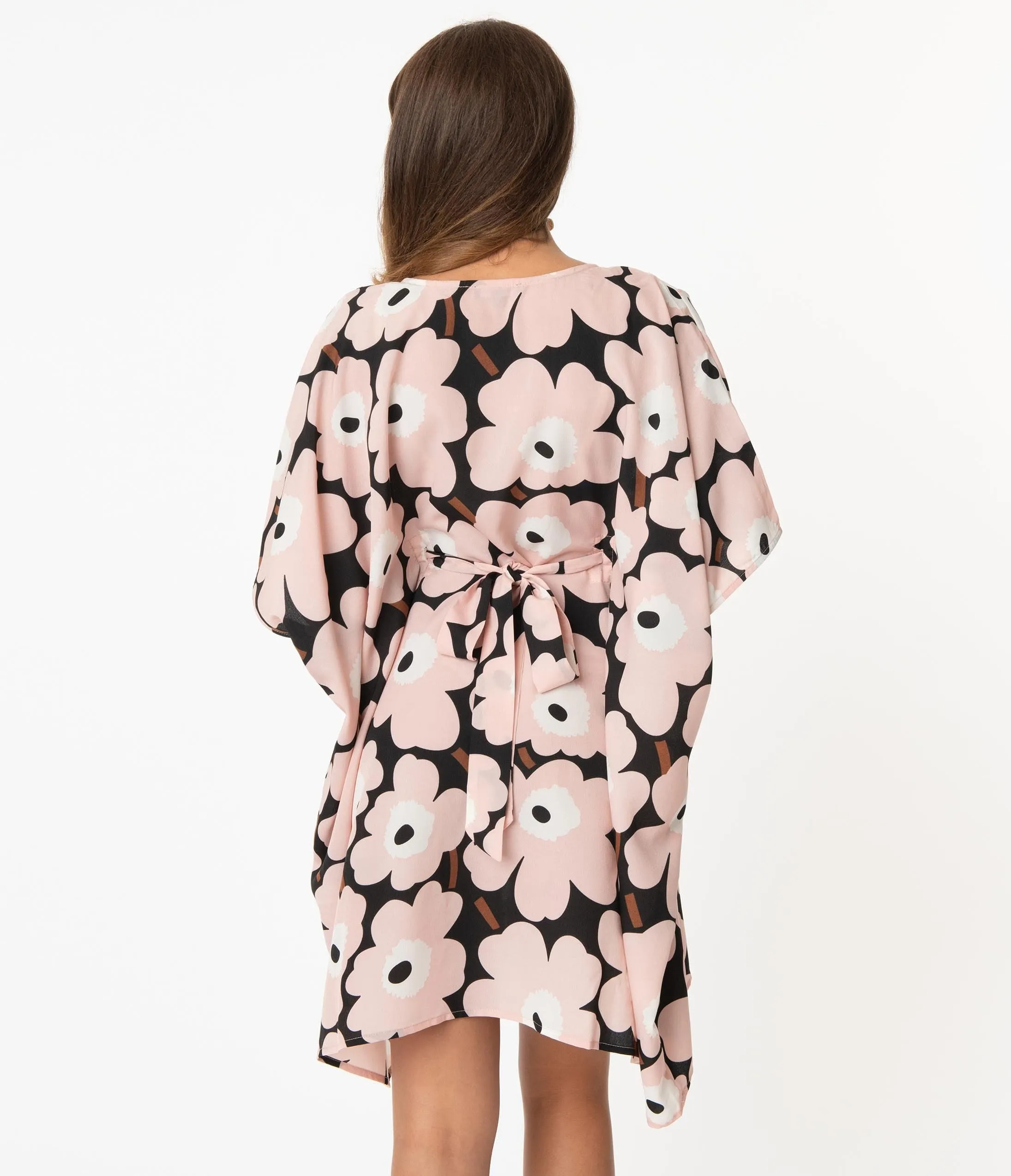 Smak Parlour Light Pink Floral Print Roper Caftan sold by Unique Vintage product image thumbnail 2