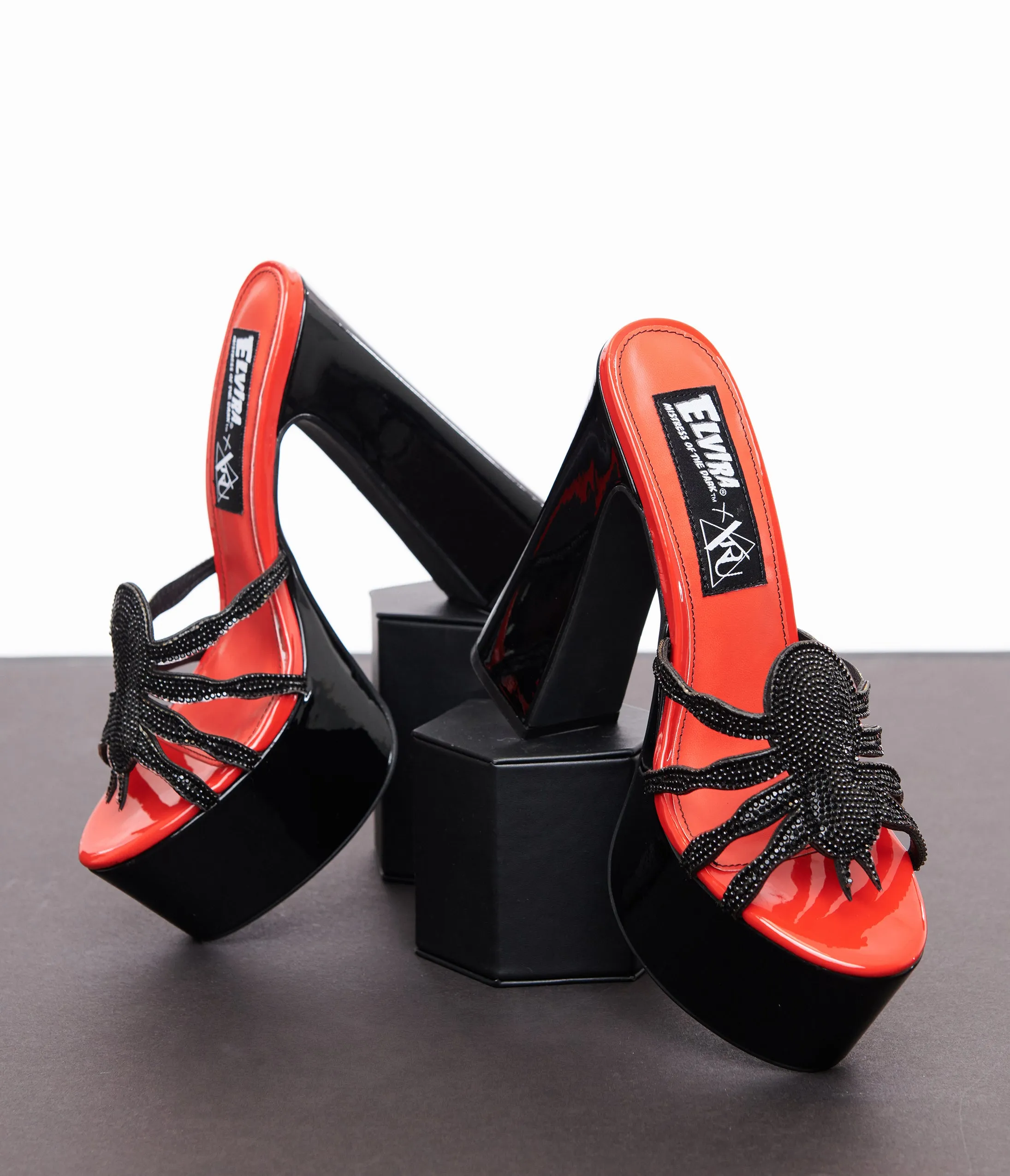 Red & Black Spider Elvira Pumps sold by Unique Vintage product image thumbnail 3