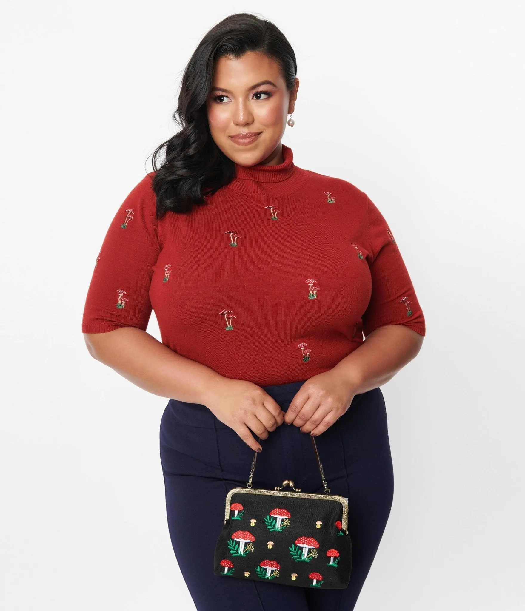 Burnt Orange Mushroom Dreams Sweater sold by Unique Vintage