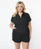Unique Vintage Plus Size Black Mia Romper sold by Unique Vintage