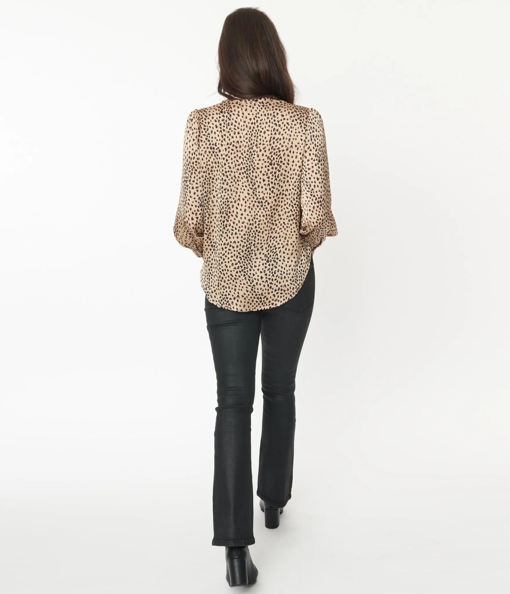 1970s Style Black High Rise Flare Jeans sold by Unique Vintage product image thumbnail 3