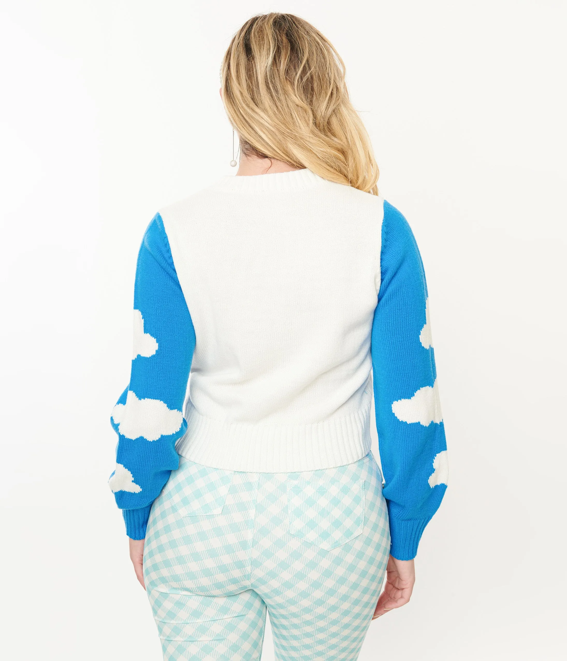 Smak Parlour 1960s Blue & Rainbow Clouds Cardigan sold by Unique Vintage product image thumbnail 3