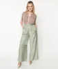 1940s Sage Green Wide Leg Trousers sold by Unique Vintage