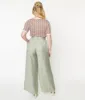 1940s Sage Green Wide Leg Trousers sold by Unique Vintage