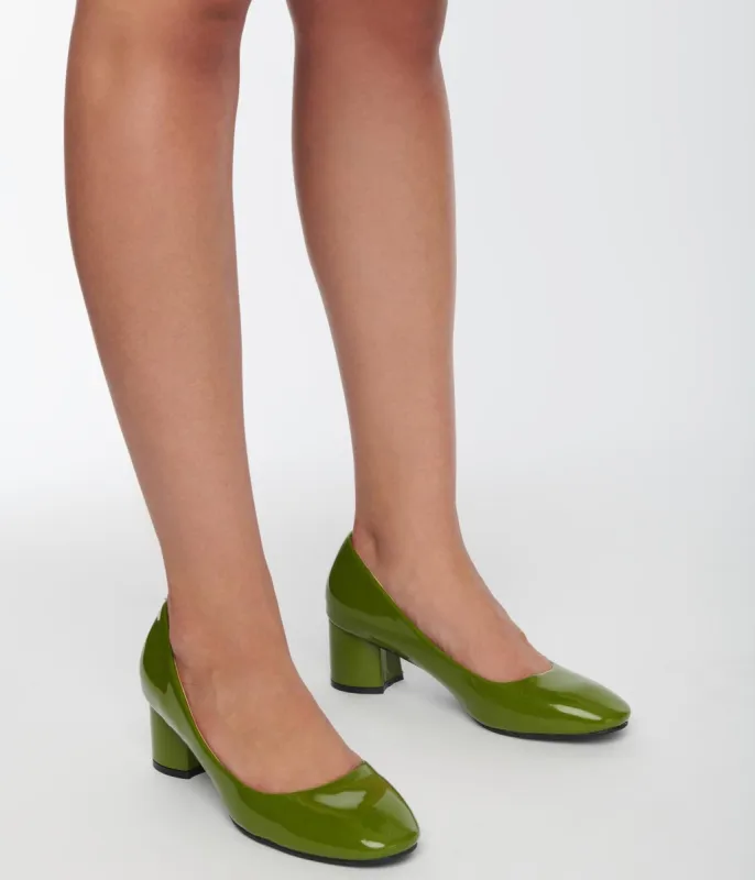 Unique Vintage Green Patent Block Heels sold by Unique Vintage