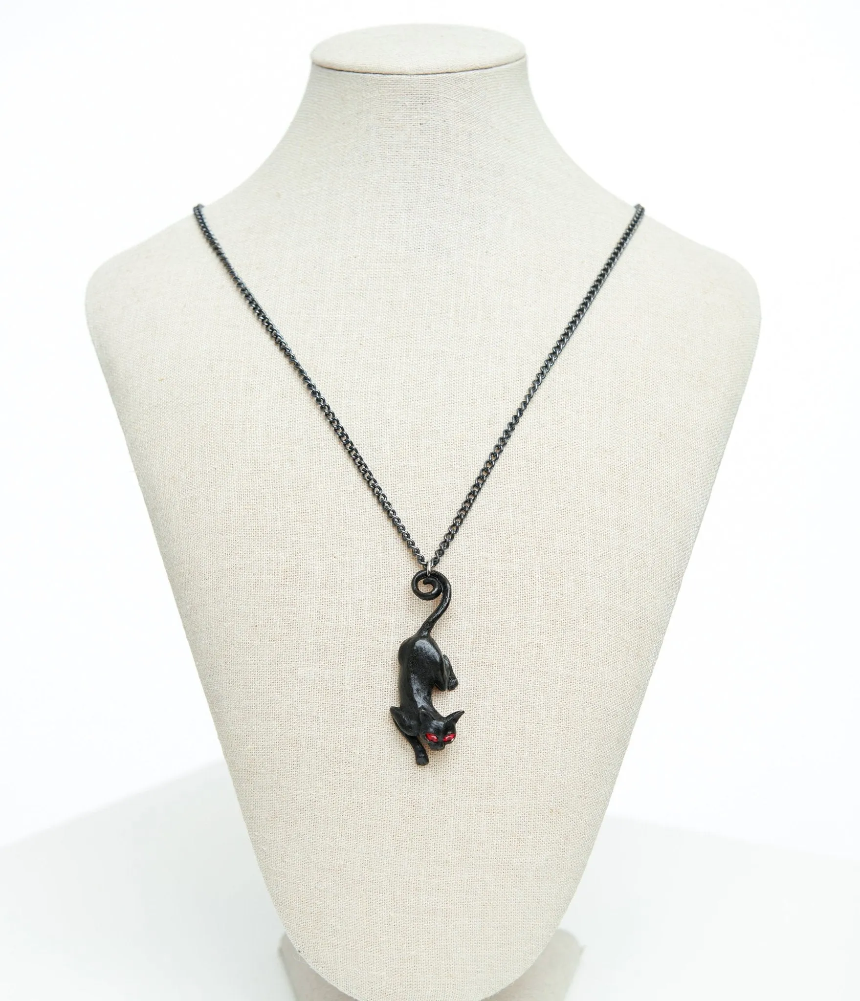 Black Cat Sith Pendant Necklace sold by Unique Vintage