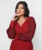 Unique Vintage Burgundy Delores Wiggle Dress sold by Unique Vintage