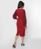 Unique Vintage Burgundy Delores Wiggle Dress sold by Unique Vintage