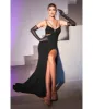 Cinderella Divine Black Fitted Cutout Evening Gown sold by Unique Vintage