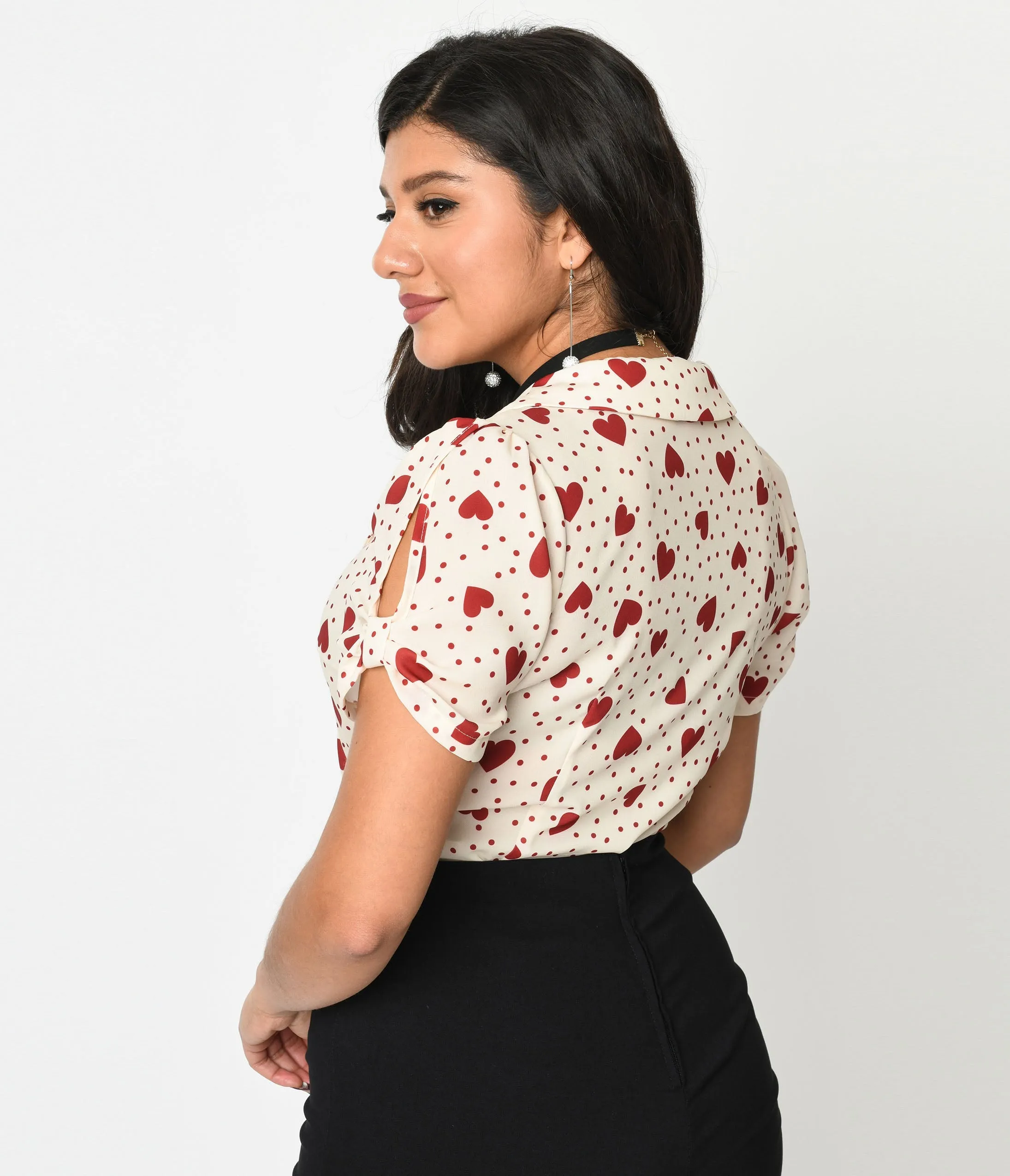 トップス the virgins heart button shoulder top heart button off shoulder top | the