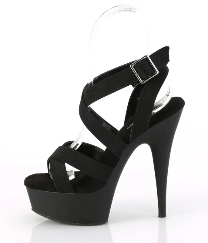 Black Wrap Around Ankle Platform Sandals sold by Unique Vintage